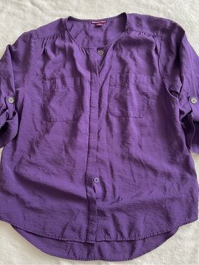 Women’s Purple Button-Front Shirt